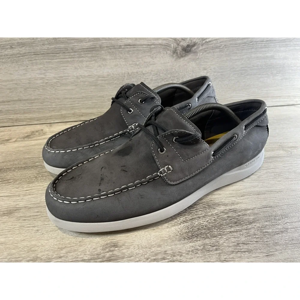 Cole Haan Men's Grand Atlantic Boat Shoe‎ 11.5 M Style C36081 Gray Slip On